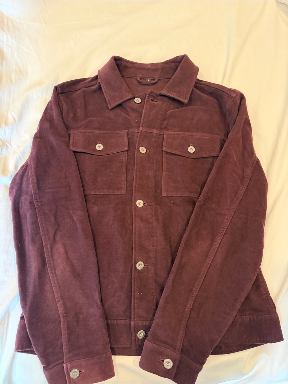 Bonobos Maroon Suede-Texture Shirt Jacket
